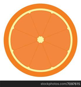 Orange half, illustration, vector on white background.