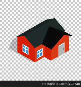 Orange house isometric icon 3d on a transparent background vector illustration. Orange house isometric icon