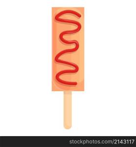 Orange ice cream icon cartoon vector. Milk icecream. Soft food. Orange ice cream icon cartoon vector. Milk icecream