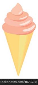 Orange ice cream, illustration, vector on white background.