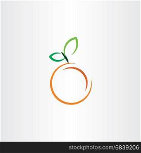 orange icon fruit vector sign logo design