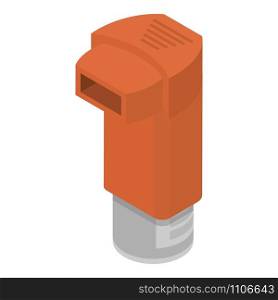 Orange inhaler icon. Isometric of orange inhaler vector icon for web design isolated on white background. Orange inhaler icon, isometric style