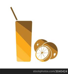Orange juice glass icon. Orange juice glass icon. Flat color design. Vector illustration.