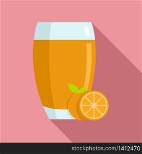 Orange juice icon. Flat illustration of orange juice vector icon for web design. Orange juice icon, flat style