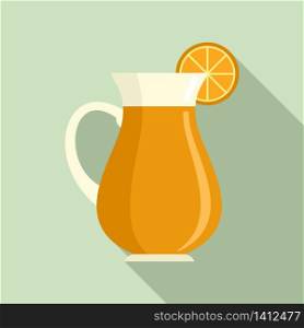 Orange juice jug icon. Flat illustration of orange juice jug vector icon for web design. Orange juice jug icon, flat style