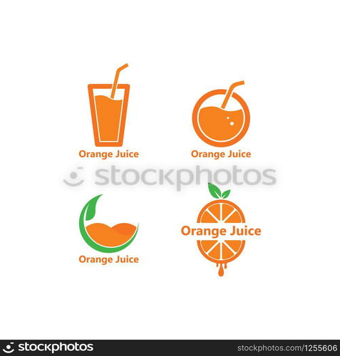 orange juice logo icon vector template design