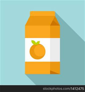 Orange juice pack icon. Flat illustration of orange juice pack vector icon for web design. Orange juice pack icon, flat style