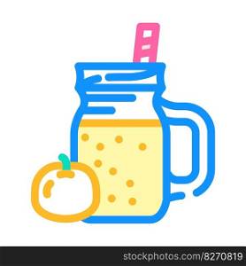 orange juice smoothie drink color icon vector. orange juice smoothie drink sign. isolated symbol illustration. orange juice smoothie drink color icon vector illustration