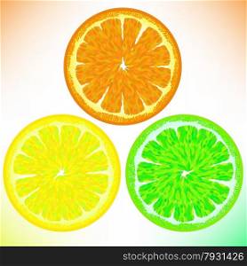Orange Lemon Lime Isolated on White Background. Orange Lemon Lime