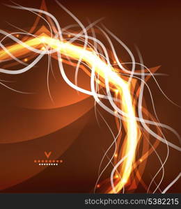 Orange lightning abstract background. Energy swirl