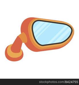 Orange mirror car icon view from inside illustration isolated on white background.. Orange mirror car icon view from inside illustration isolated on white background