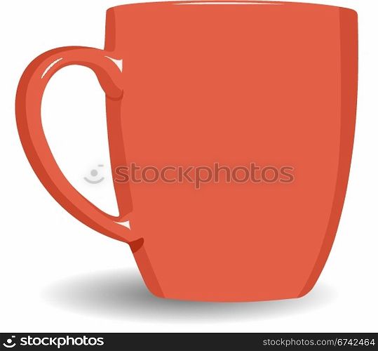 Orange mug. A vector illustration. It is isolated on a white background.