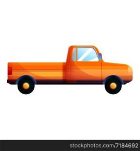 Orange old pickup icon. Cartoon of orange old pickup vector icon for web design isolated on white background. Orange old pickup icon, cartoon style