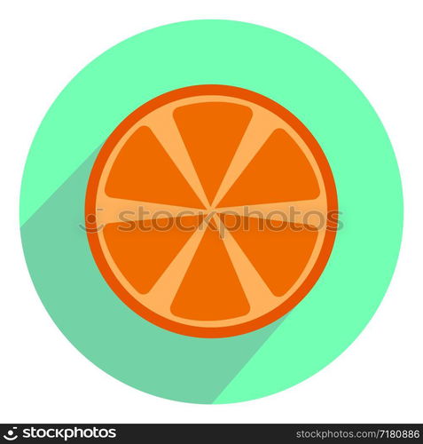 Orange on plate, illustration, vector on white background