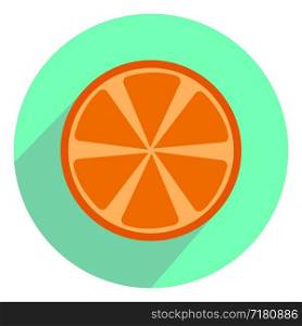 Orange on plate, illustration, vector on white background