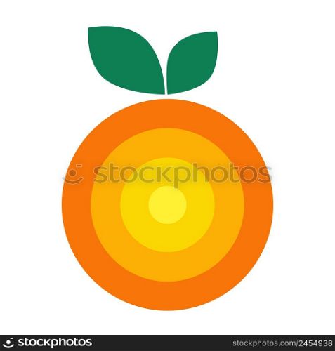 Orange. Organic fruit  isolated on white background. Healthy lifestyle. Vector illustration in flat style.