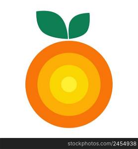 Orange. Organic fruit  isolated on white background. Healthy lifestyle. Vector illustration in flat style.