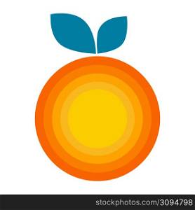 Orange. Organic fruit isolated on white background. Healthy lifestyle. Vector illustration in flat style.
