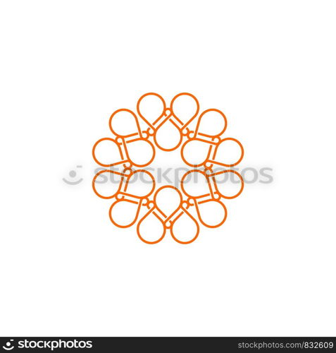 Orange Ornamental Flower Logo Template Illustration Design. Vector EPS 10.