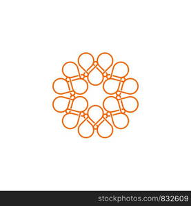 Orange Ornamental Flower Logo Template Illustration Design. Vector EPS 10.