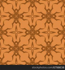 Orange Ornamental Seamless Line Pattern. Endless Texture. Oriental Geometric Ornament. Orange Ornamental Seamless Line Pattern
