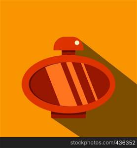 Orange parfume bottle icon. Flat illustration of orange parfume bottle vector icon for web on yellow background. Orange parfume bottle icon, flat style