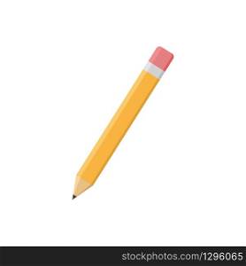Orange pencil in flat design. Vector EPS 10