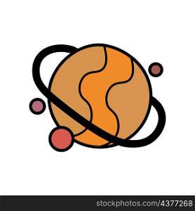 Orange planet with ring. Cartoon design. Cosmic space. Astronomy science. Simple art. Vector illustration. Stock image. EPS 10.. Orange planet with ring. Cartoon design. Cosmic space. Astronomy science. Simple art. Vector illustration. Stock image.