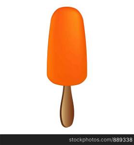 Orange popsicle icon. Cartoon of orange popsicle vector icon for web design isolated on white background. Orange popsicle icon, cartoon style