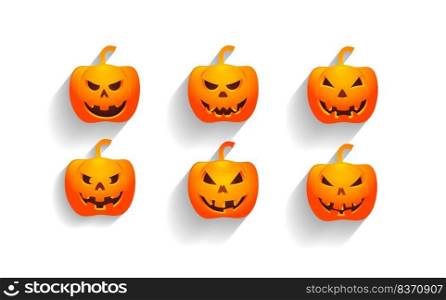 Orange pumpkin background. Vector illustration halloween day