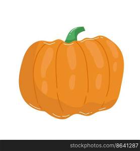 Orange pumpkin vector illustration. Autumn halloween pumpkin, vegetable graphic icon or print, isolated on white background. Orange pumpkin vector illustration. Autumn halloween pumpkin, vegetable graphic icon or print, isolated on white background.