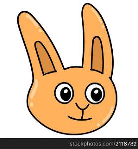 orange rabbit head smiling happily