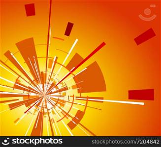 Orange red and white background with explosion