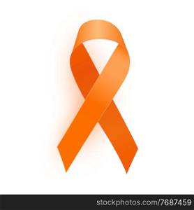 Orange Ribbon a Medical Symbol of Leukemia. Vector Illustration EPS10. Orange Ribbon a Medical Symbol of Leukemia. Vector Illustration