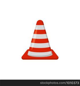 orange road cone in flat style, vector illustration. orange road cone in flat style, vector