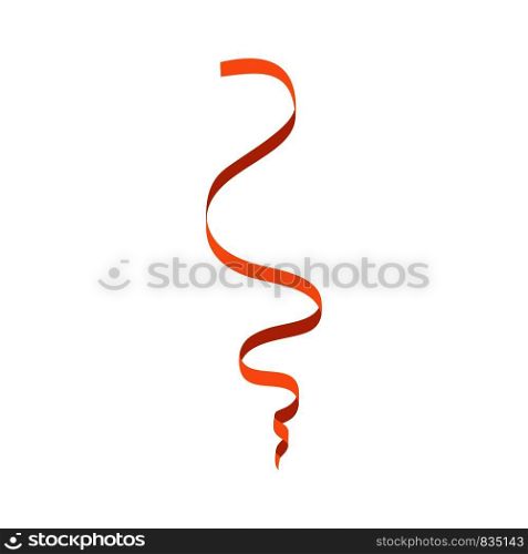 Orange serpentine icon. Flat illustration of orange serpentine vector icon for web isolated on white. Orange serpentine icon, flat style