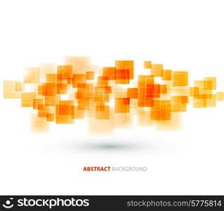 Orange shiny squares shapes technical background. Vector technology design. Orange shiny squares technical background. Vector
