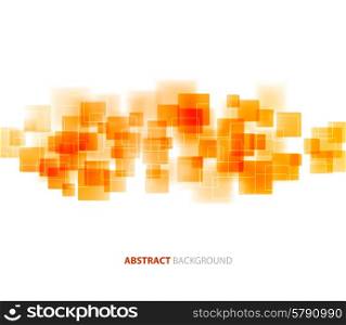 Orange shiny squares shapes technical background. Vector technology design. shiny squares technical background. Vector