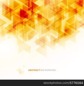 Orange shiny triangle shapes technical background. Vector technology design. Orange shiny technical background. Vector