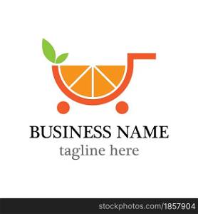 Orange shop logo template vector icon design
