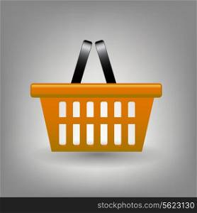 Orange shopping basket icon vector illustration