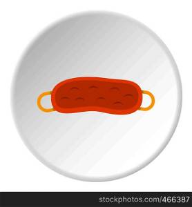 Orange sleeping mask icon in flat circle isolated on white background vector illustration for web. Orange sleeping mask icon circle