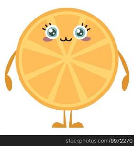 Orange slice, illustration, vector on white background