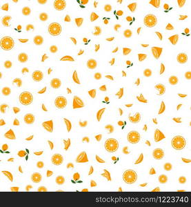 Orange sliced seamless pattern. Organic healthy fruit background.