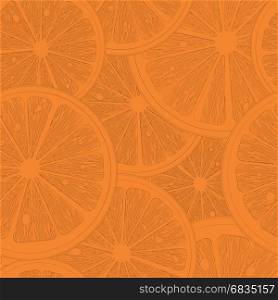 Orange slices seamless pattern sketch