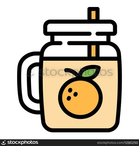 Orange smoothie icon. Outline orange smoothie vector icon for web design isolated on white background. Orange smoothie icon, outline style