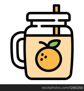 Orange smoothie icon. Outline orange smoothie vector icon for web design isolated on white background. Orange smoothie icon, outline style