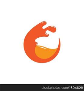 Orange splash logo Vector illustration template