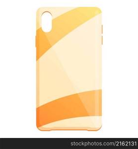 Orange splash phone case icon cartoon vector. Smartphone cover. Back template. Orange splash phone case icon cartoon vector. Smartphone cover
