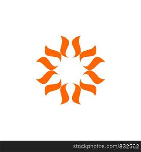 Orange Star Circle Flower Logo Template Illustration Design. Vector EPS 10.